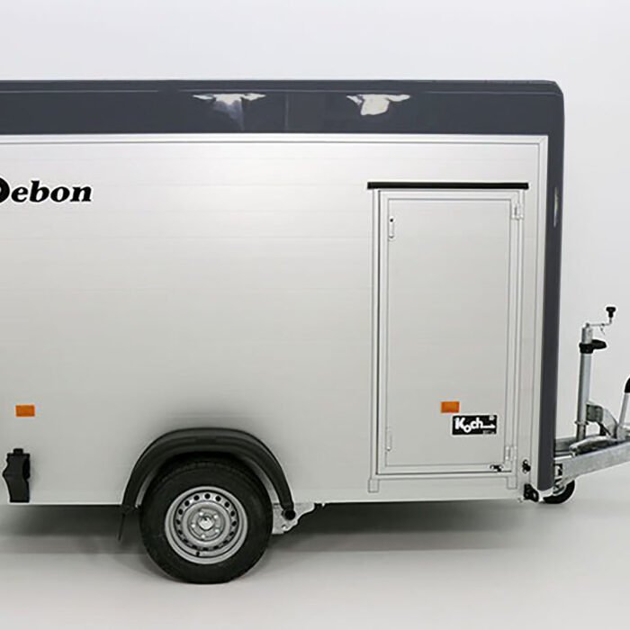 Debon Kofferanhänger C300 148x295cm H:190cm 1.3t Alu, Polybug|Tür|grau