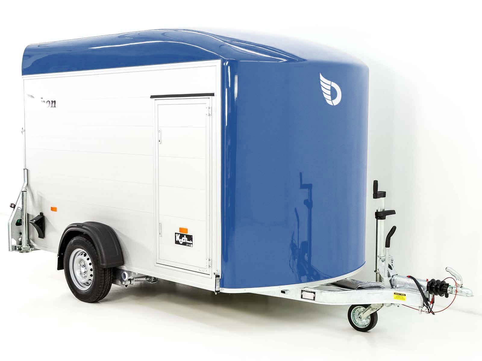 Debon Kofferanhänger C400 164x315cm H:200cm 1,3t|Alu, Polybug|Tür|blau
