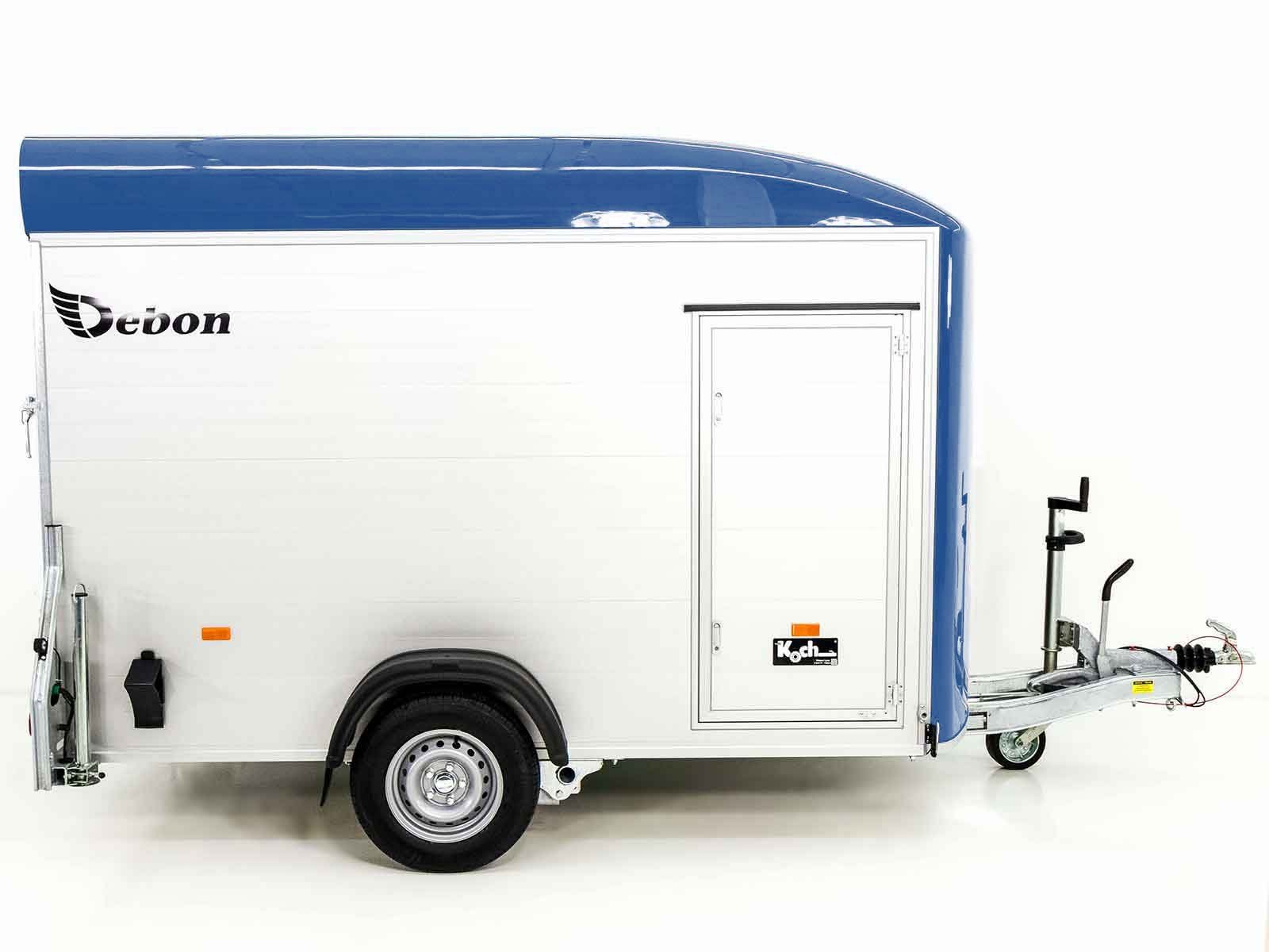 Debon Kofferanhänger C400 164x315cm H:200cm 1,3t|Alu, Polybug|Tür|blau – Bild 3