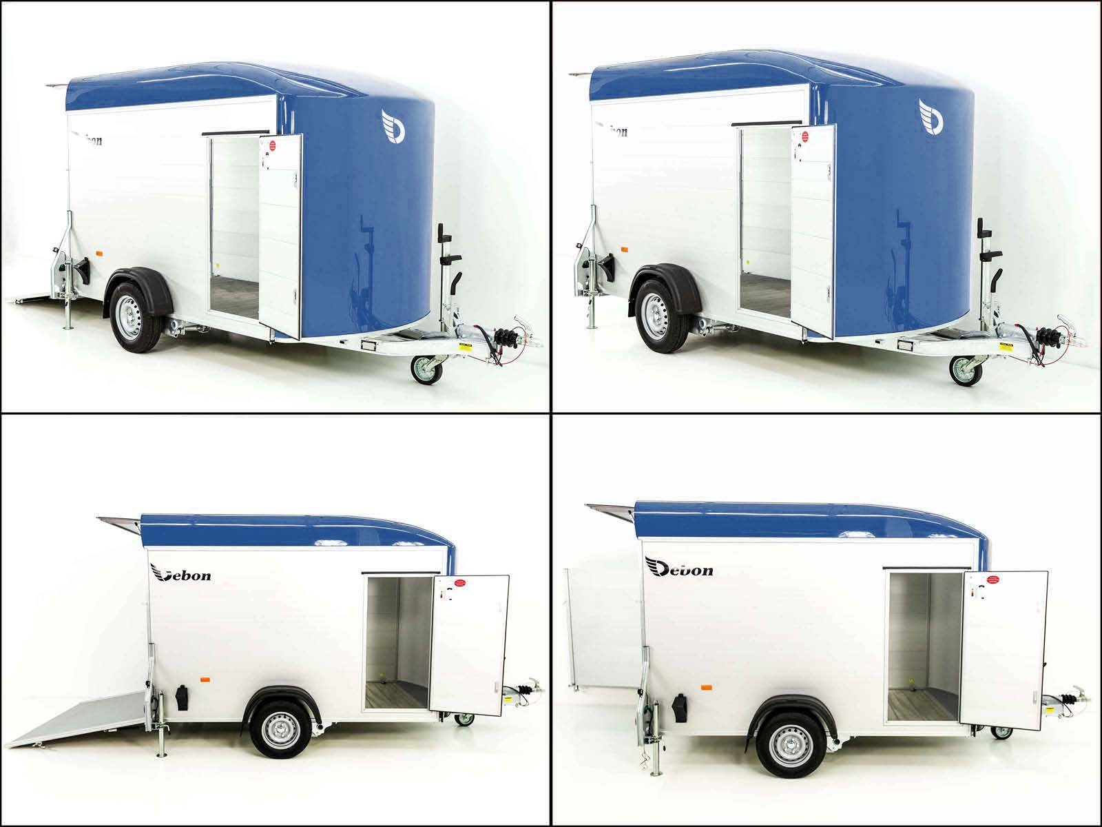 Debon Kofferanhänger C400 164x315cm H:200cm 1,3t|Alu, Polybug|Tür|blau – Bild 4