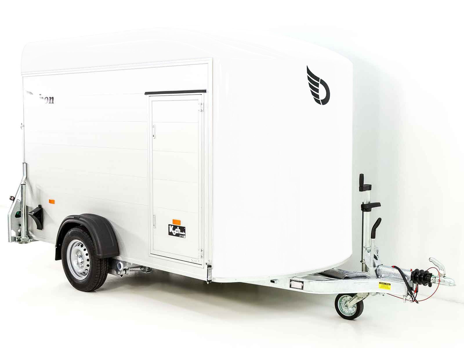 Debon Kofferanhänger C400 164x315cm H:200cm 1,3t|Alu, Polybug|Tür|weiß