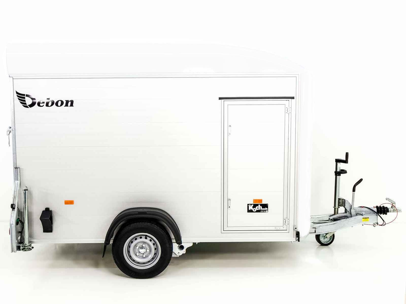 Debon Kofferanhänger C400 164x315cm H:200cm 1,3t|Alu, Polybug|Tür|weiß – Bild 3