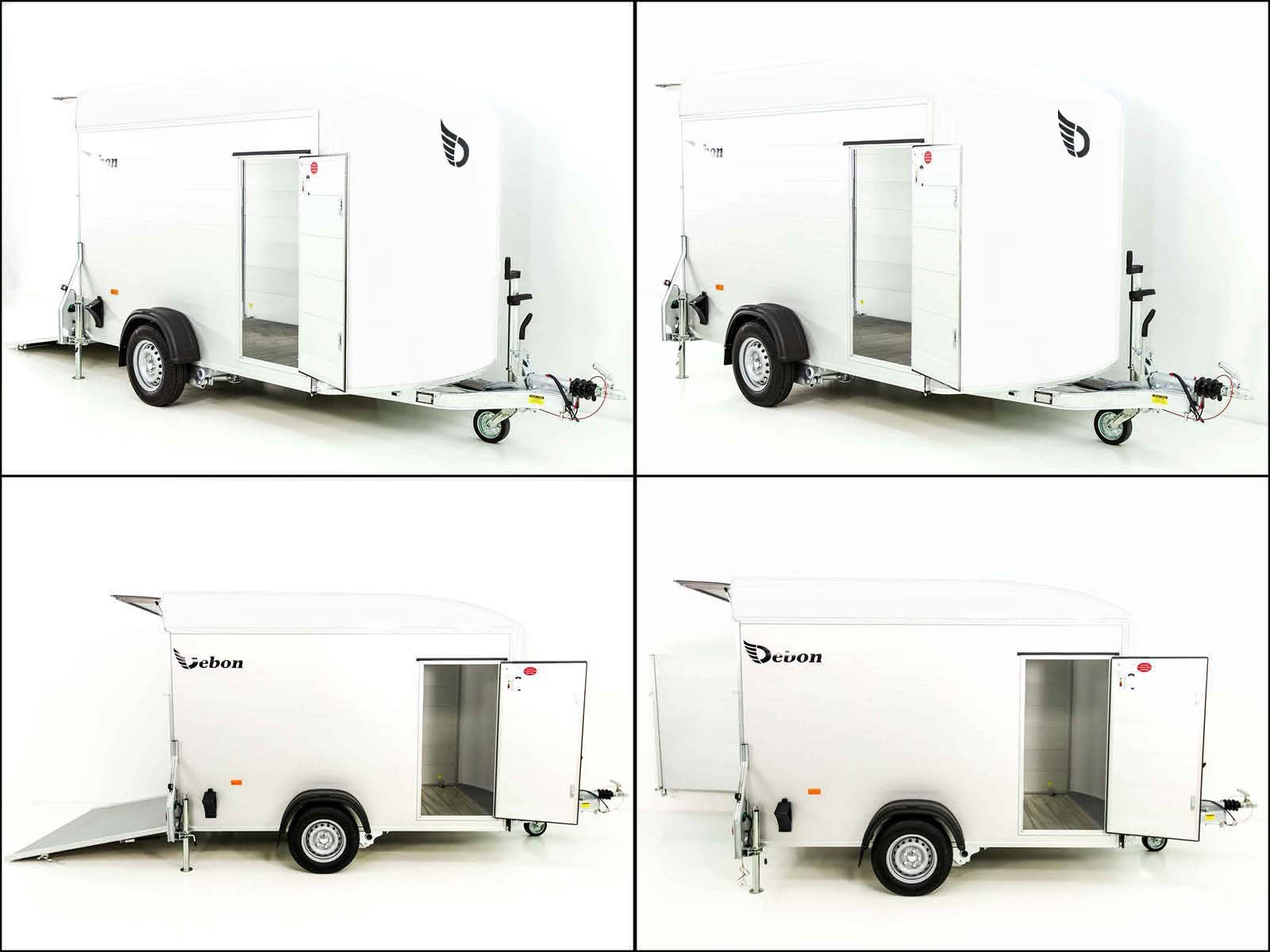 Debon Kofferanhänger C400 164x315cm H:200cm 1,3t|Alu, Polybug|Tür|weiß – Bild 4