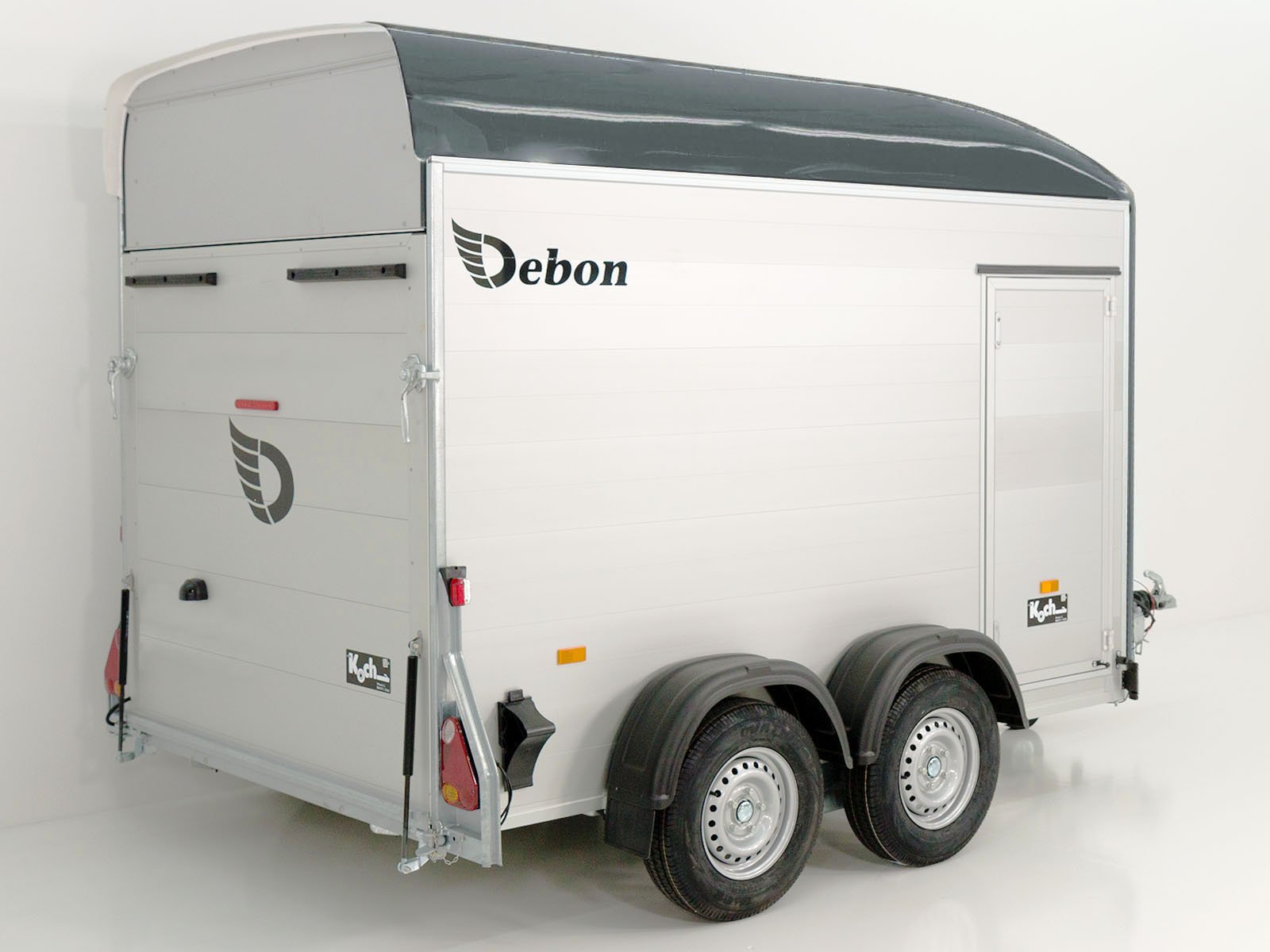 Debon Kofferanhänger C500 164x300cm H:200cm 2,0t|Alu|Polybug|Tür|grau – Bild 2