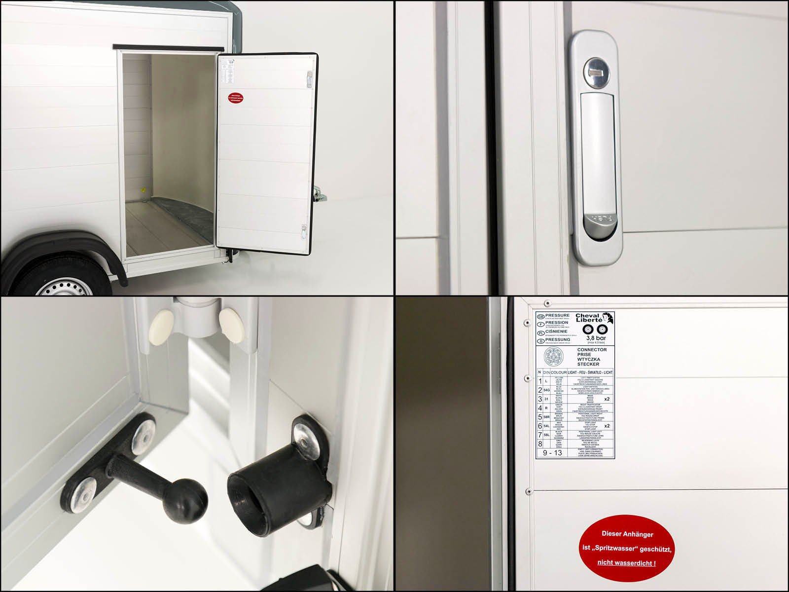 Debon Kofferanhänger C500 164x300cm H:200cm 2,0t|Alu|Polybug|Tür|grau – Bild 15