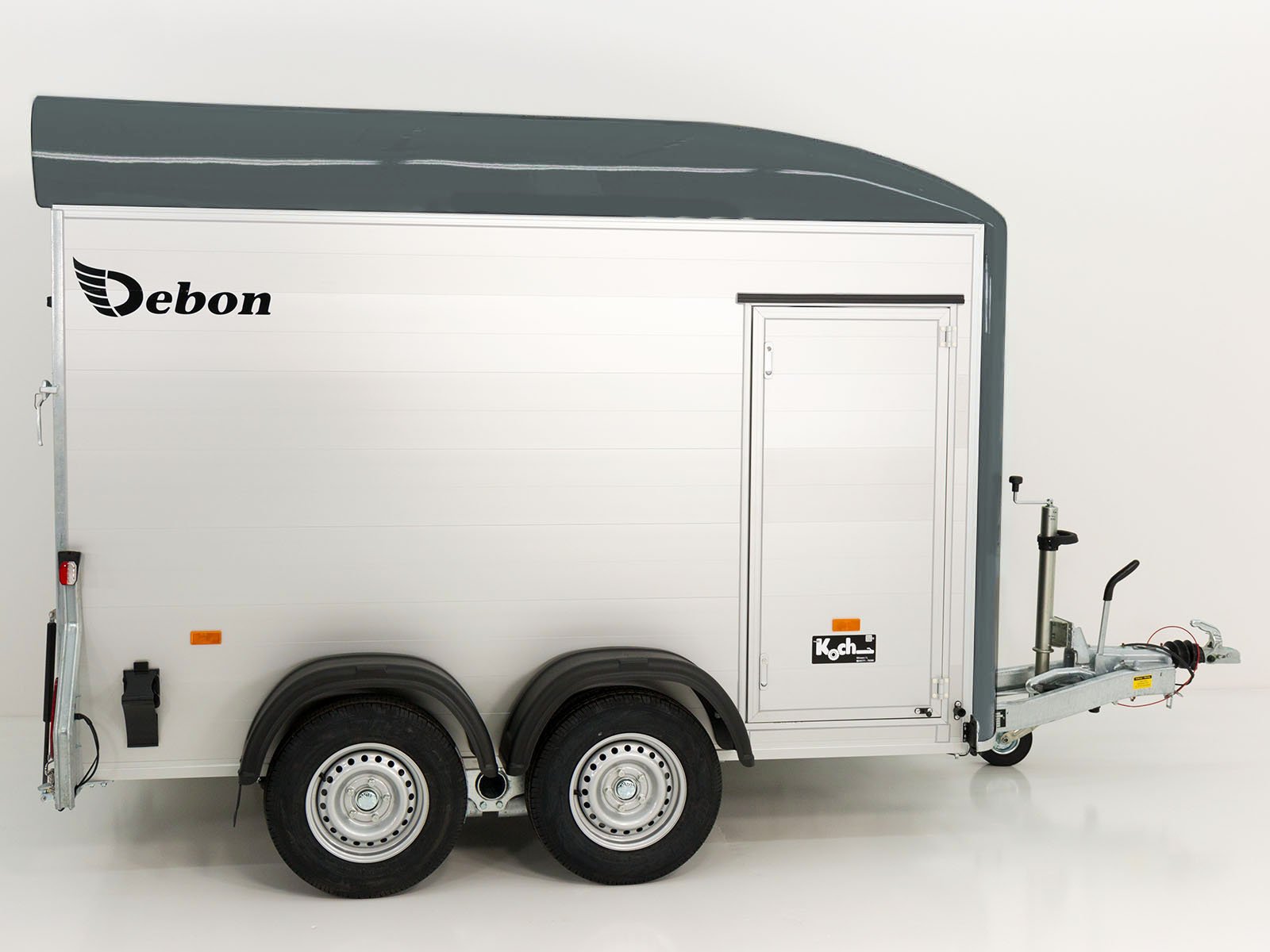 Debon Kofferanhänger C500 164x300cm H:200cm 2,0t|Alu|Polybug|Tür|grau – Bild 5
