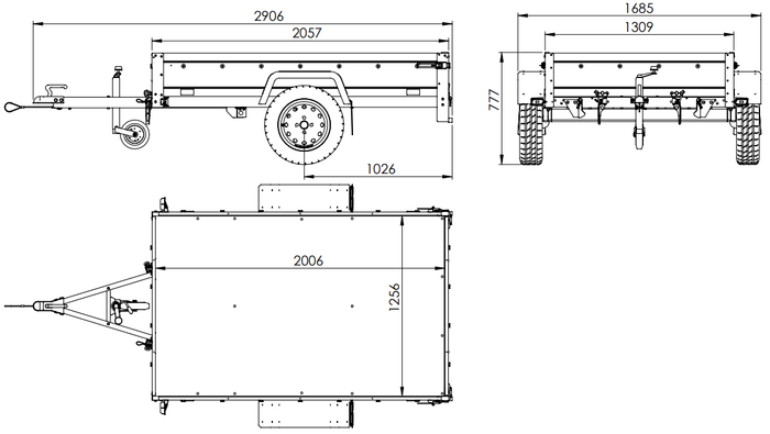 KIPP 750 kg 200×125 Gartenanhänger 201 mit Plane – Bild 12