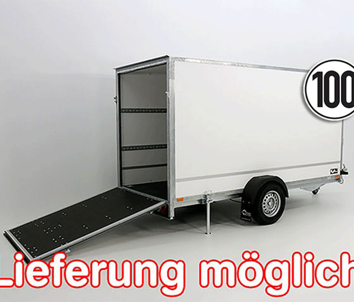 Kofferanhänger BK 146x357cm Höhe:180cm 1,3t|Rampe