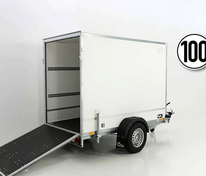 Kofferanhänger BK 130x264cm Höhe:180cm 1,3t|Rampe