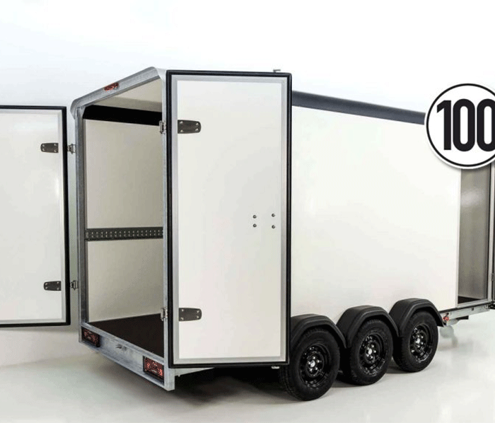 Henra Kofferanhänger Boxvan black H:220 3,5t |Tridem|Türe
