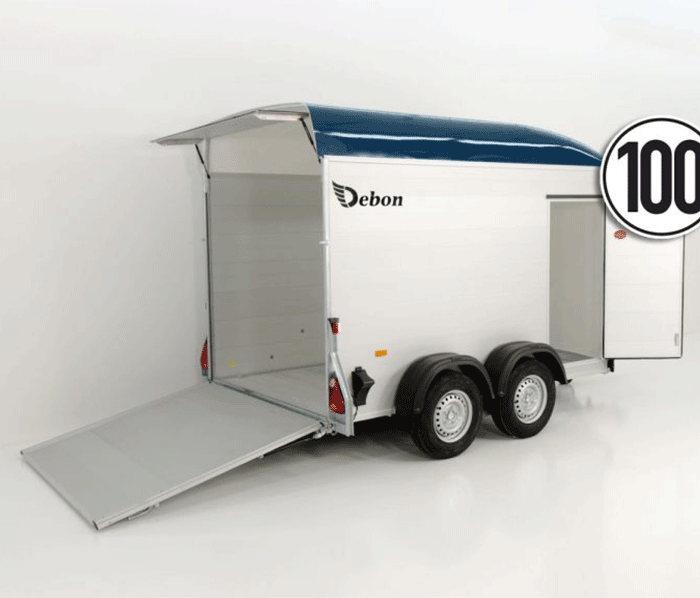 Debon Kofferanhänger Cargo H:200cm 2,0t|Alu|Polybug|Tür|blau